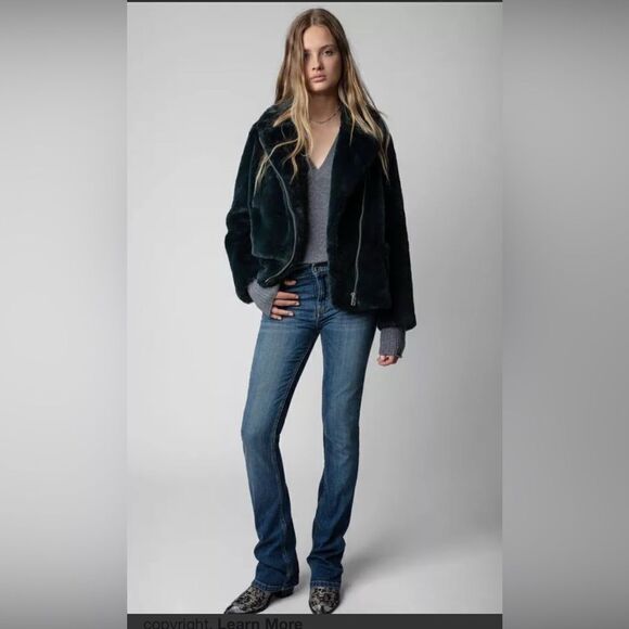 ZADIG & VOLTAIRE jacket BLACK FAUX MINK FUR COAT. Freeze color NWT. M/L - Picture 7 of 15